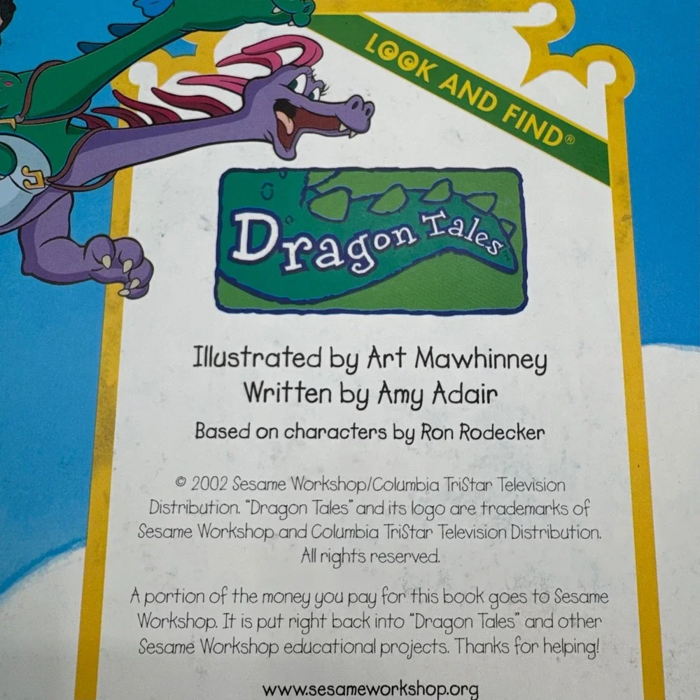 Dragon Tales Look and Find Book Vintage Y2K 2002 Hardcover Kids Picture Book